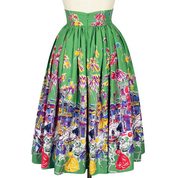 NWT Trashy Diva vintage repro full rare French Quarter print skirt - Picture 3 of 9